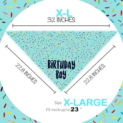 Birthday Boy Dog Bandanas 1 Pack, Pet Scarves - Image 2