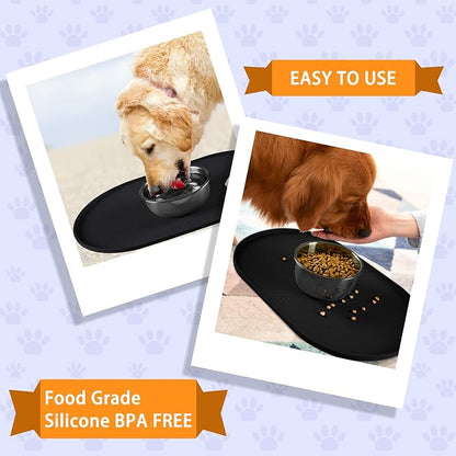 100% Waterproof 0.5" Raised Edge BPA Free Silicone Dog Food Mat, Pet Cat - Image 7