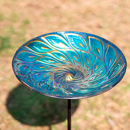 MUMTOP Glass Bird Bath, Garden Outdoor Birdbaths Birdfeeder - Image 3