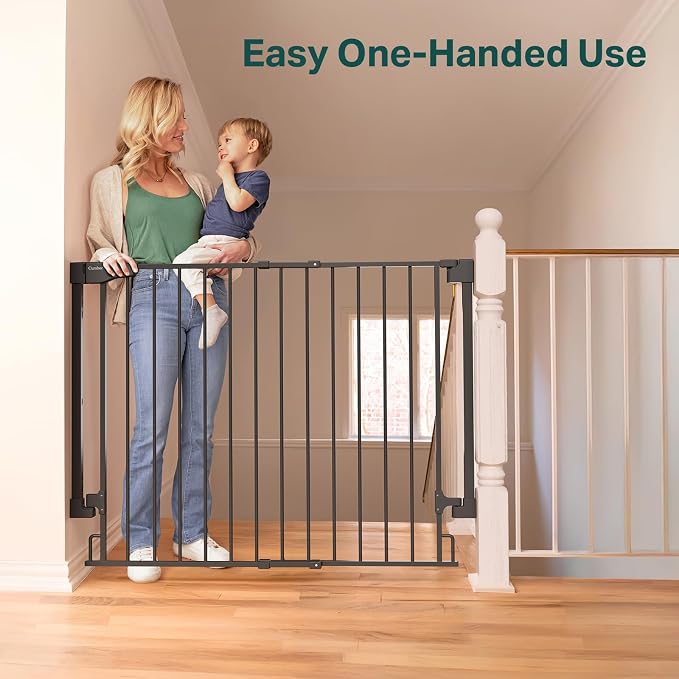 Cumbor 34" Extra Tall No Bottom Bar Baby Gate - Image 9