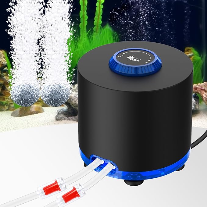 AQQA Aquarium Air Pump, Quiet Powerful Fish Tank Air Pump 3W/6W/10W by AQQA