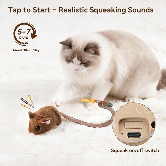 Migipaws Interactive MigiMouse Cat Toy 360° Rolling & Spin - Image 3