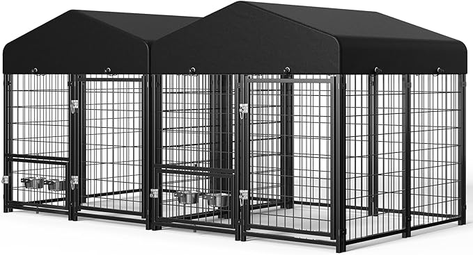 2PCS Dog Kennel Outdoor, Outside Dog Kennel by Guiferland