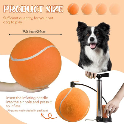 susu & wuwu Giant Tennis Ball for Dogs Yellow Big Tennis Ball for Dog Birthday - Image 4