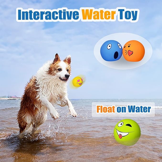 Squeaky Dog Toys for Medium Dogs, Soft Latex Squeaky Dog Balls, Smile Dog Toys - Image 6