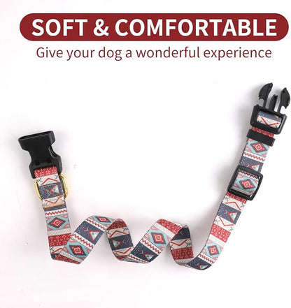 QQPETS Adjustable Soft Dog Collar: Print Flower Pink Multicolor Cute Patterns - Image 4