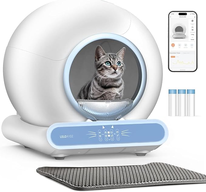 Self Cleaning Litter Box, Integrated Safety Automatic Cat Litter Box Self by LELOKIDZ