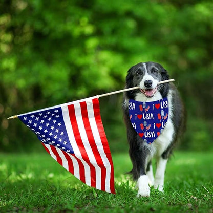 4th of July Dog Bandanas, Patriotic Holiday Party Pet Decorations 2 Pack - Image 7
