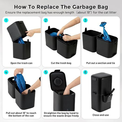 Cat Litter Trash Can for Odor Control, Hands-Free Patent Structure Litter - Image 6