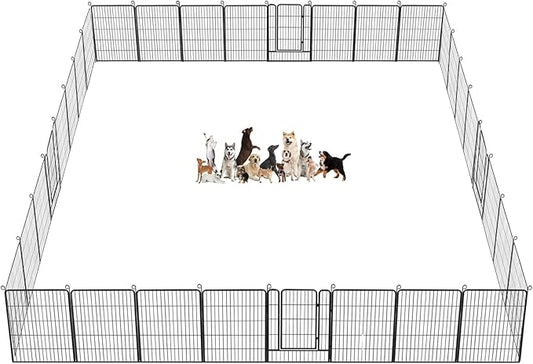 Dog Playpen Fence for Yard, 32inch 40 Panels Anti-Rust Pet Playpen Exercise Pen by Jhsomdr