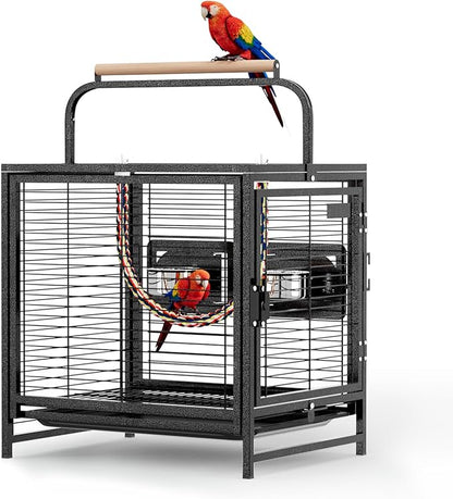 VINGLI Bird Cage, 25 inch Wrought Iron Bird Travel Carrier, Cage by VINGLI