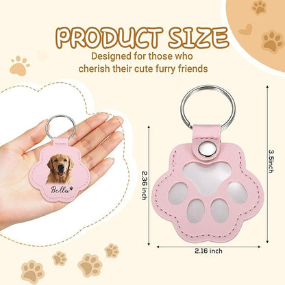 Custom Leather Pet Fur Keychain – Personalized Memorial Keepsake Keyring - Image 3