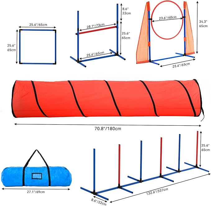 DWVO Dog Agility Accessories Kit: Comprises of a Teaser Pole, 2 Hurdles - Image 3