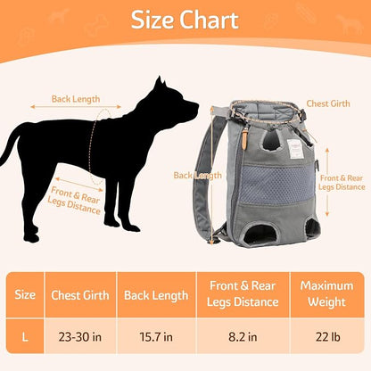 Dog Carrier Backpack, Pet Front Carrier Backpack Legs Out Dog Chest Carrier - Image 2