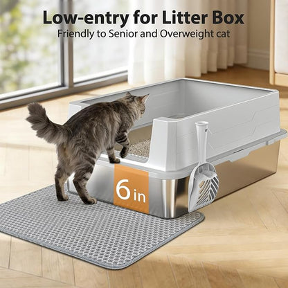 FURTIME XXXL Extra Large Stainless Steel Litter Box - Image 8