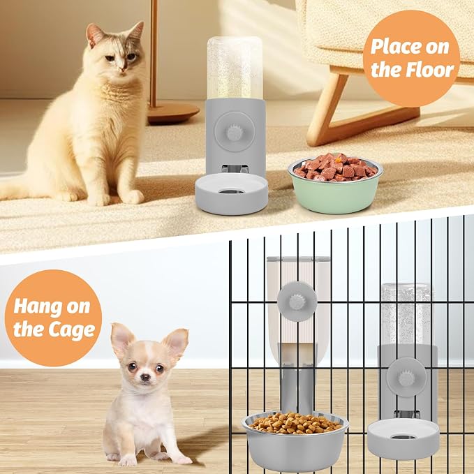 Yummy Sam Hanging Cage Automatic Small Pet Food Bowl Water Bottle Dispenser - Image 7