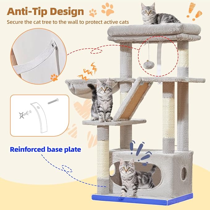 Taoqimiao Cat Tree, 38.2-Inch Cat Tower - Image 7