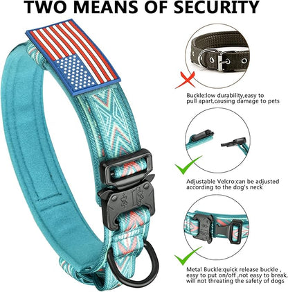 DAGANXI Tactical Dog Collar, Adjustable Military Training Nylon Dog Collar - Image 4