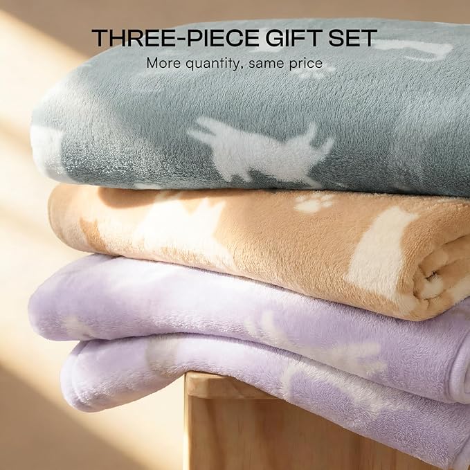 Luciphia 1 Pack 3 Cat Printed Fleece Pet Blankets Washable，Soft Warm Throw - Image 5