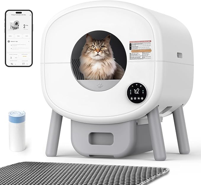 Self Cleaning Cat Litter Box: 76L Extra Large Automatic Litter Box by Fsitego