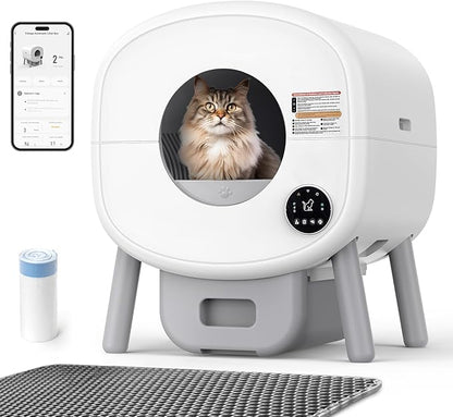 Self Cleaning Cat Litter Box: 76L Extra Large Automatic Litter Box by Fsitego