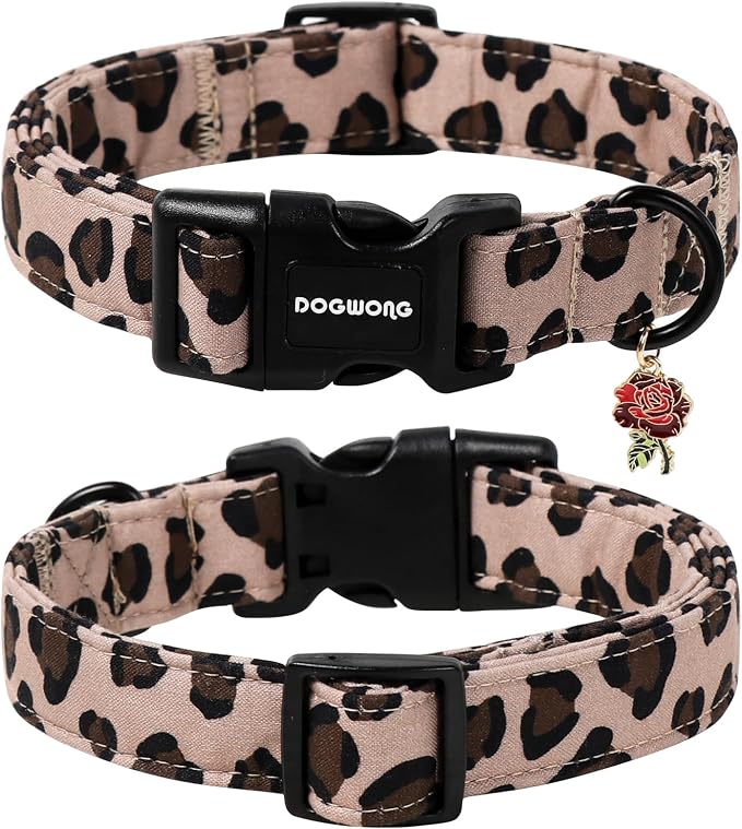DOGWONG Fall Leopard Dog Collar- Cute Classic Animal Dog Collars Adjustable - Image 2