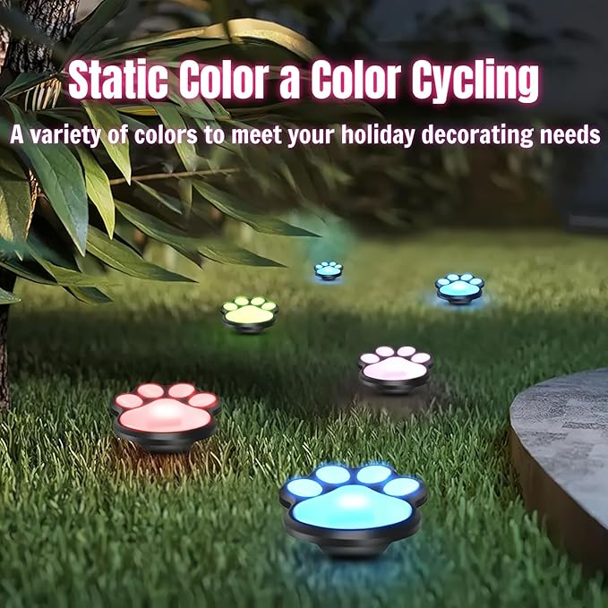 3pcs-Solar Paw Print Lights, Wireless of Cat Dog Animal Solar Lights Outdoor - Image 4
