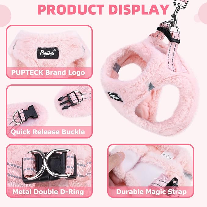 PUPTECK Adjustable Dog Harness Collar and Leash Set Step in No Pull Pet Harness - Image 2