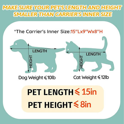Petskd Pet Carrier 17x11x9.5 Alaska Airline Approved, Pet Travel Carrier Bag - Image 4