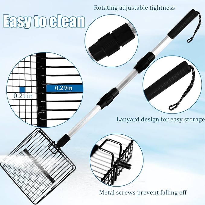 Large Chicken Poop Scooper, 3 in 1 Adjustable Long Handle Chicken Scooper - Image 4