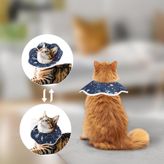 Cat Cone Collar Soft, Cat Recovery Collar to Stop Licking, Protective Cat Neck - Image 6