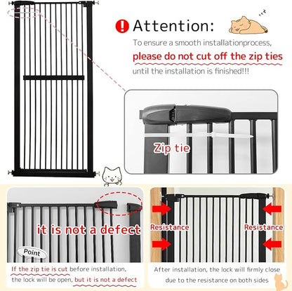 Lumizone Extra Tall Cat Gate 61.02" High Pressure Mounted Extra Wide - Image 9