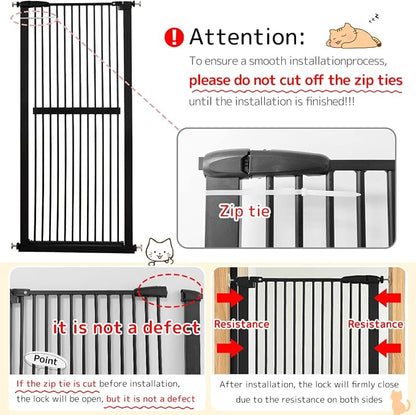 Lumizone Extra Tall Cat Gate 61.02" High Pressure Mounted Extra Wide - Image 9