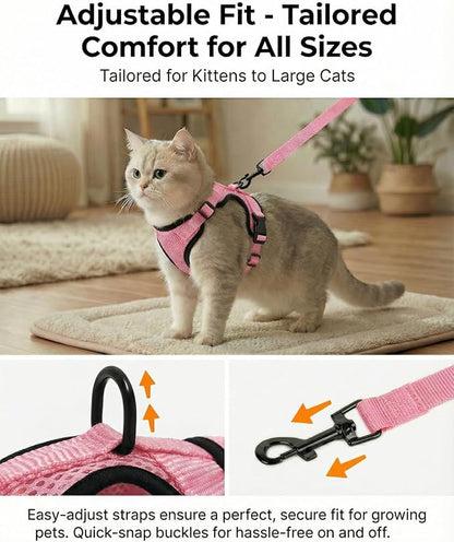 Luxelle 2 Pack Escape-Proof Cat Harness and Leash Set - Image 4
