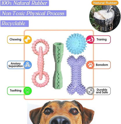 4 Pack Puppy Toys for 2-8 Months Pets Dog Chew Toy for Small Puppies Teething - Image 2