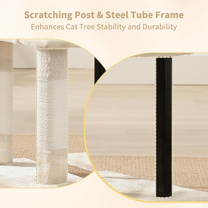 Heybly Cat Tree, 49.2 Inches Cat Tower - Image 9
