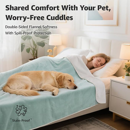 LOOBANI Waterproof Blanket for Bed: Reversible Soft Flannel Twin Bed Blanket - Image 2