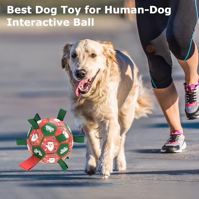 QDAN Christmas Dog Toys: Soccer Ball - Image 6