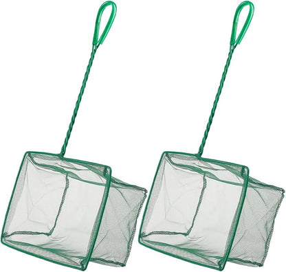 Pawfly Aquarium Fish Net with Braided Metal Handle Square Net with Soft Fine by Pawfly