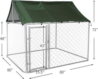 80"x80"x72" Outdoor Dog Kennel for Large Dogs - Image 2