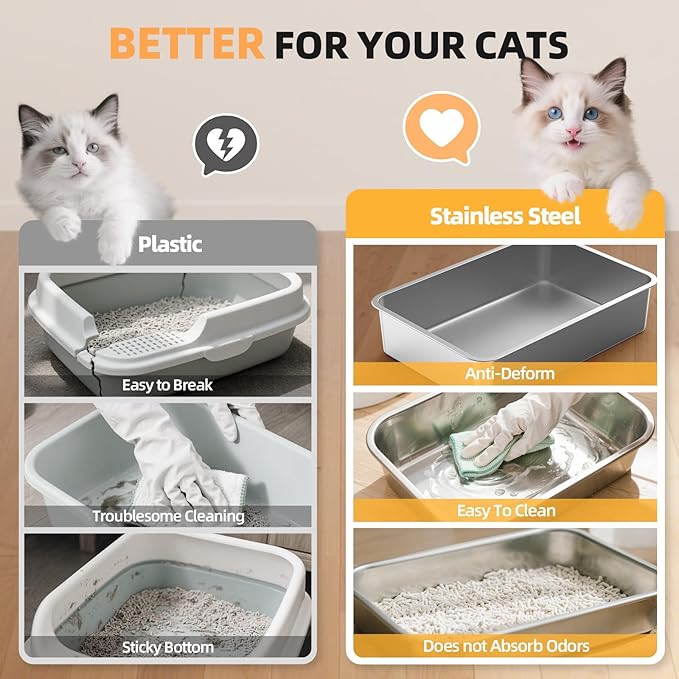 Enclosed Stainless Steel Cat Litter Box - Image 4