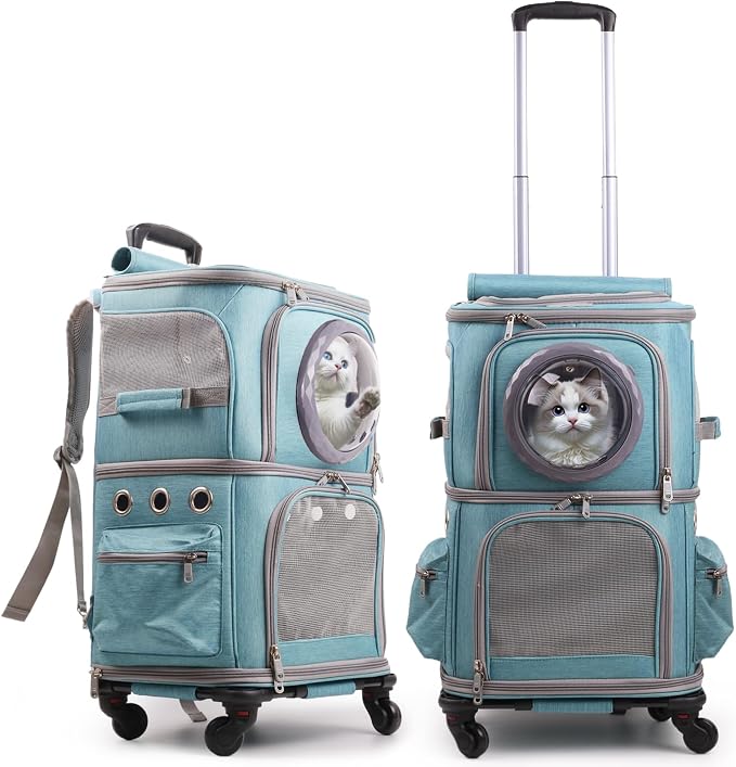 2-in-1 Pet Carrier Backpack for Two Cats or One Dog by halinfer
