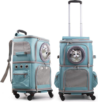 2-in-1 Pet Carrier Backpack for Two Cats or One Dog by halinfer