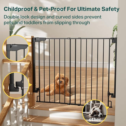 Cumbor 34" Extra Tall No Bottom Bar Baby Gate - Image 8