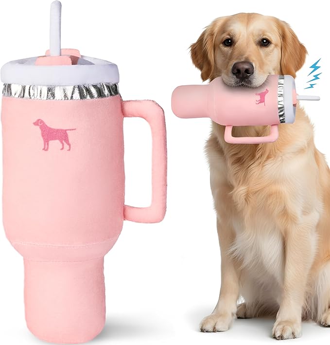 Pup Cup Tumbler Dog Toy – Cute Girl Dog Toy, Easter & Birthday Gift, by PUPROAR