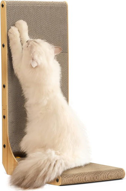 FUKUMARU Cat Scratcher, 26.8 Inch L Shape Cat Scratch Pad Wall Mounted by FUKUMARU