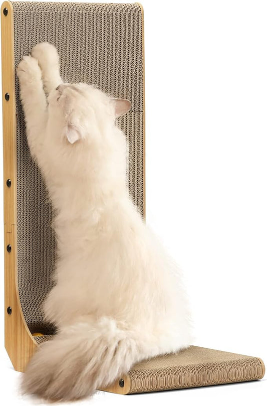 FUKUMARU Cat Scratcher, 26.8 Inch L Shape Cat Scratch Pad Wall Mounted by FUKUMARU