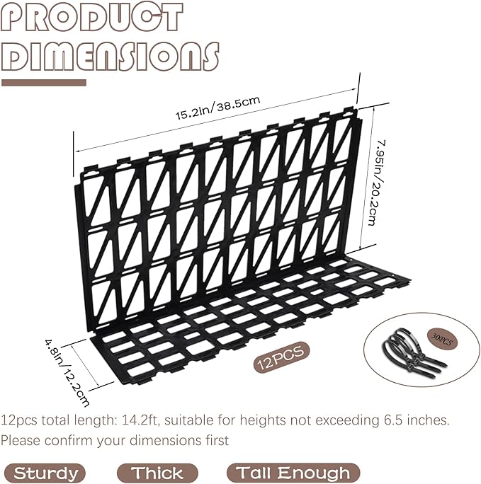 12 Pcs Under Couch Blocker for Bed Adjustable Furniture Plastic Under Bed - Image 2