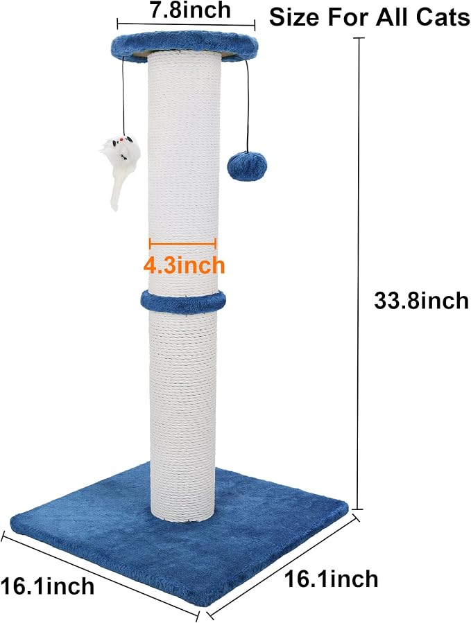 Cat Scratching Post 34 Inches Heavy Duty and Thicker Cat Scratching Post Sisal - Image 2