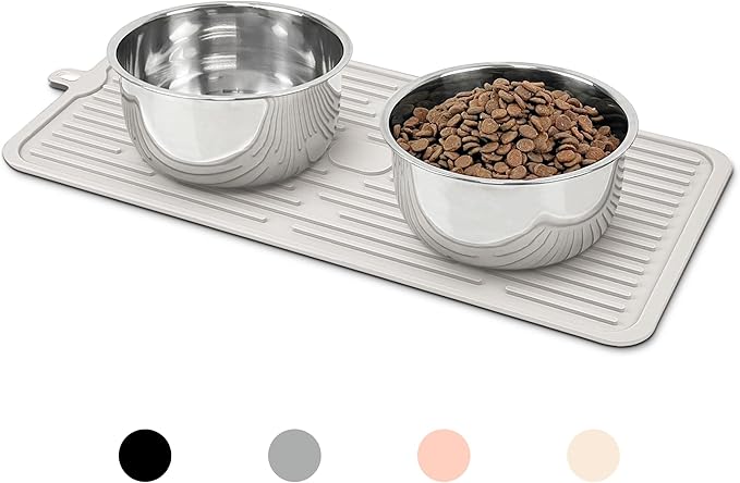 Ptlom Pet Placemat for Dog and Cat, Anti-Slip Waterproof Dogs Feeding Mat by PTLOM